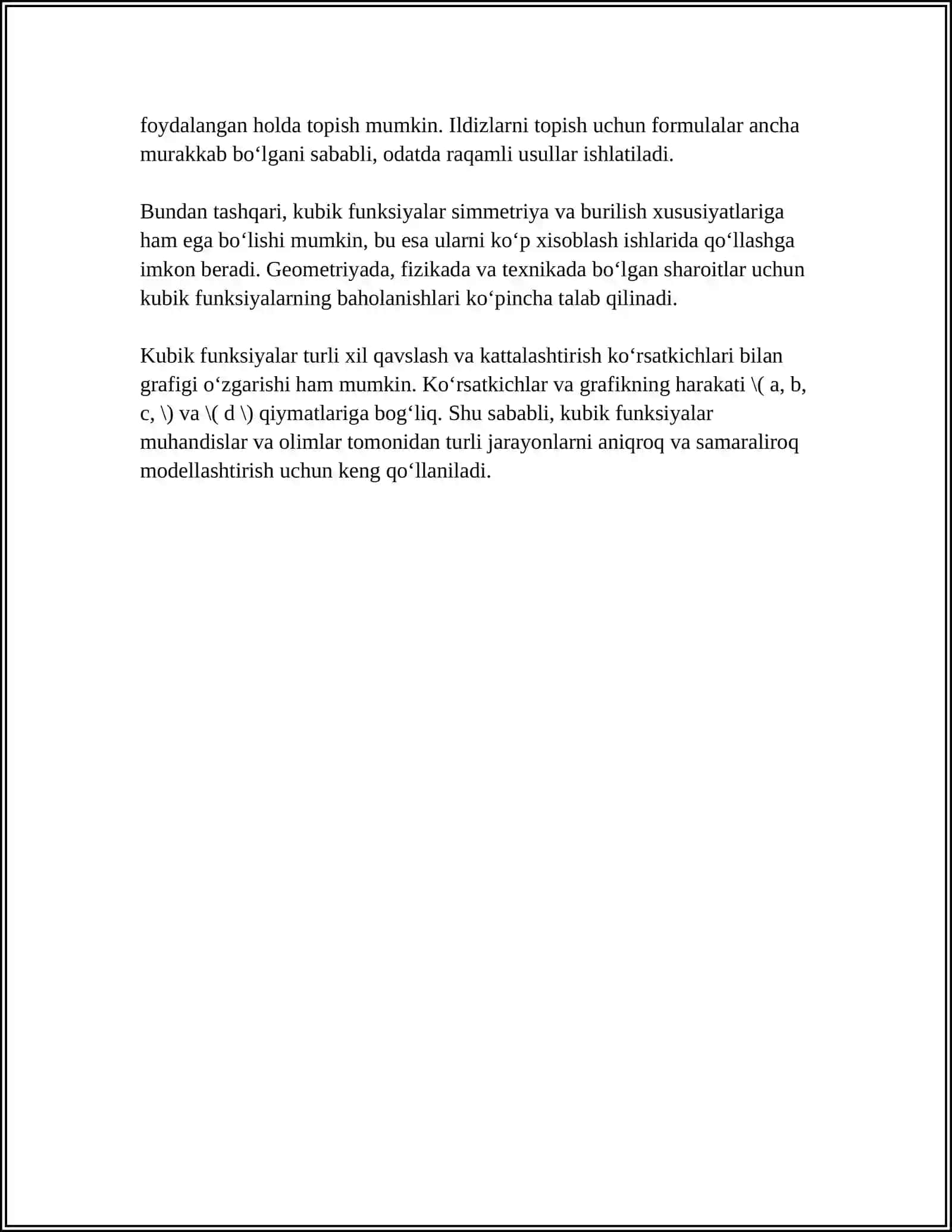 KUBIK FUNKSIYA VA UNING XOSSALARI 4