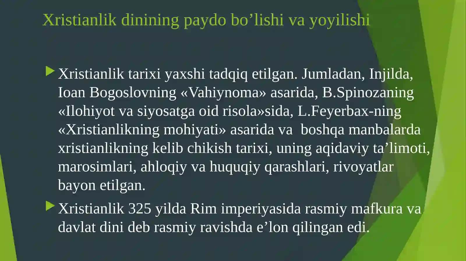 Xristianlikdini tarixi va asosiy g'oyalari 4