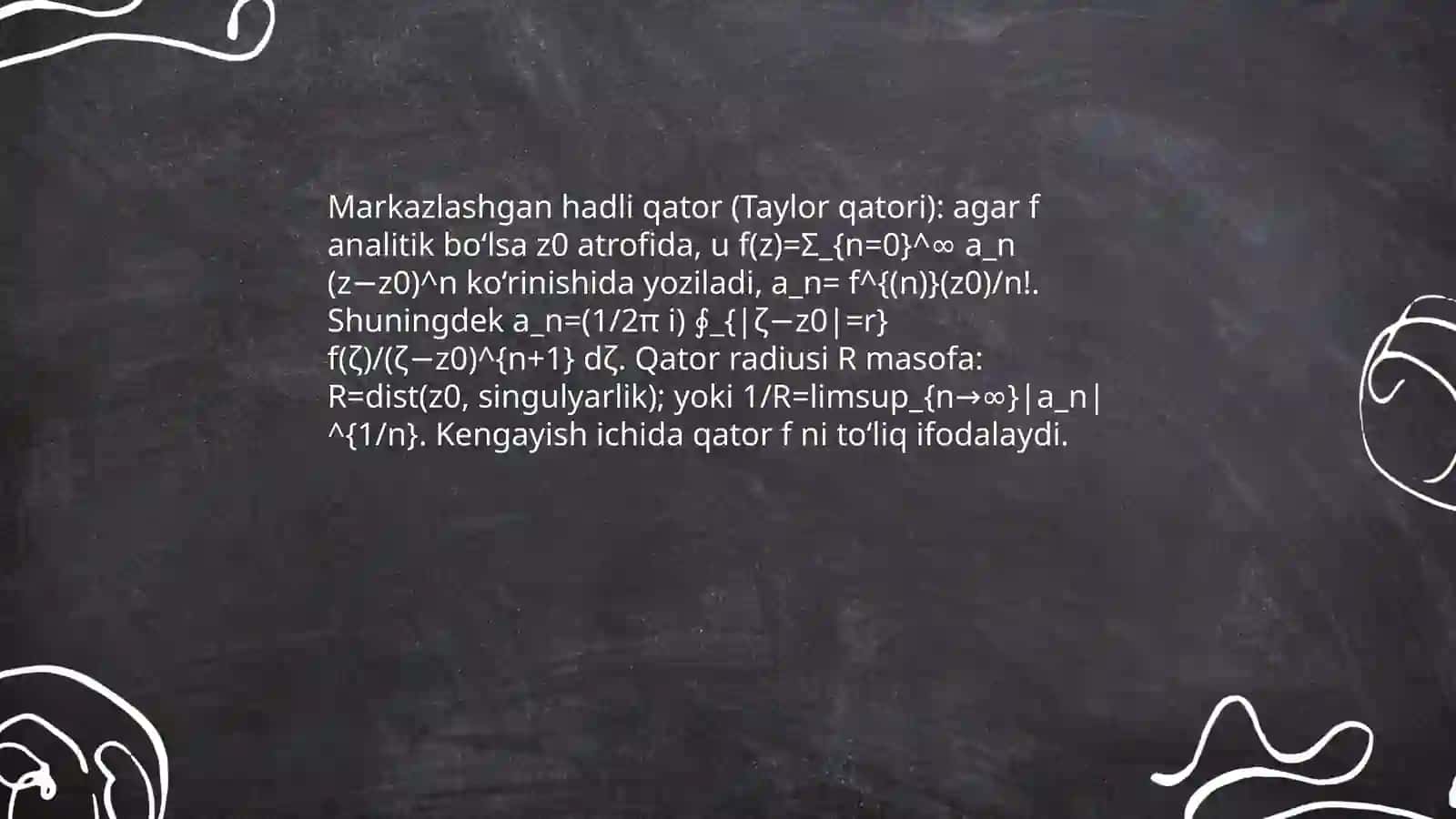 Kompleks hadli qatorlari 4