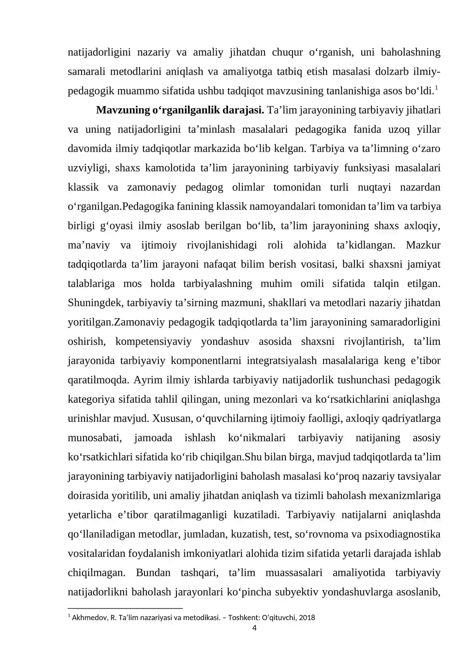 Ta'lim jarayonining tarbiyaviy natijadorligini baholash 4
