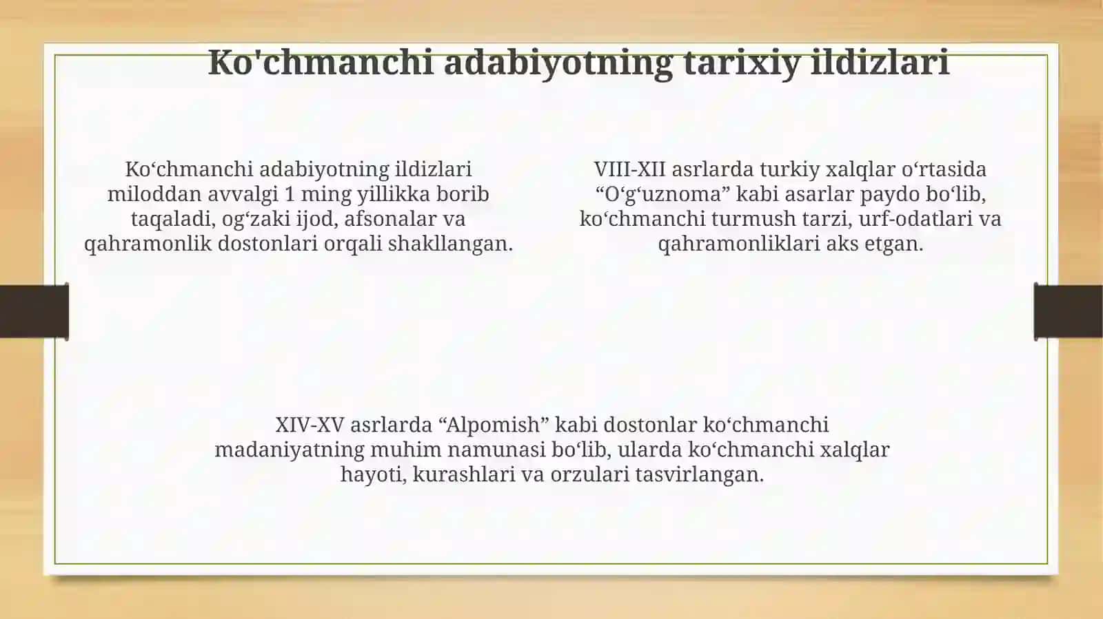 Ko'chmanchi janrlar 4