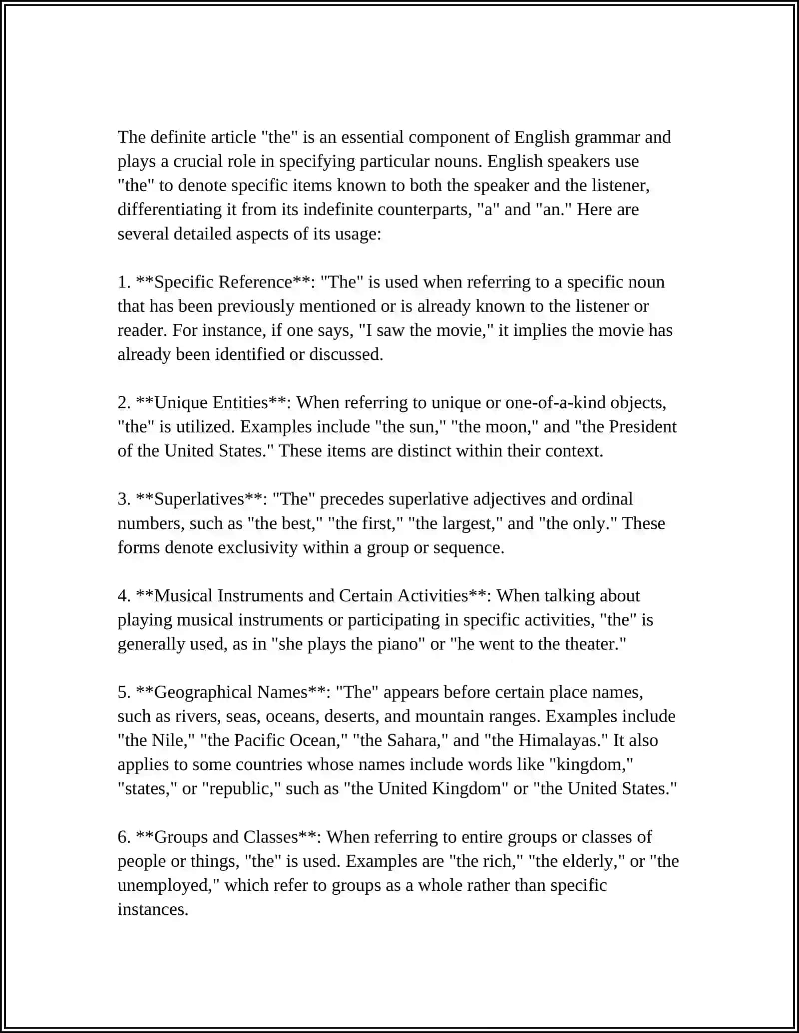 A/AN, THE ARTICLES 4
