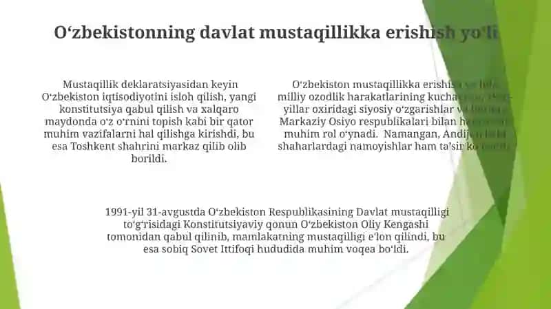 Mustaqillikning Tarixiy Ahamiyati 4