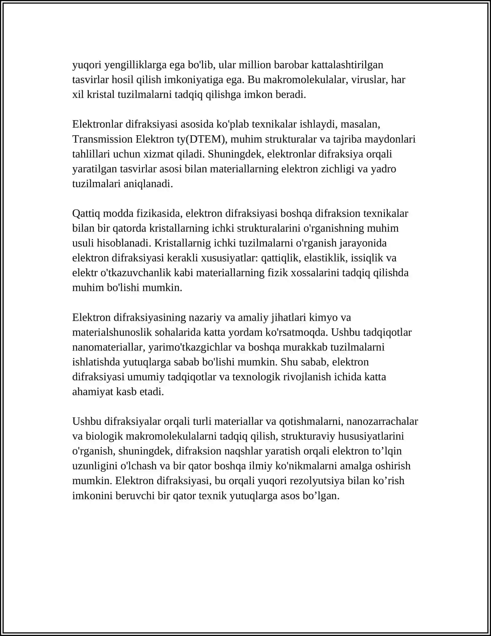 ELEKTRONLAR DIFRAKSIYASI 4