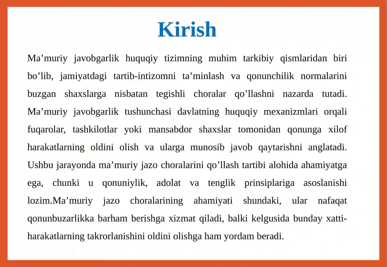 Ma’muriy jazochoralarini qo’llash tartibi 4
