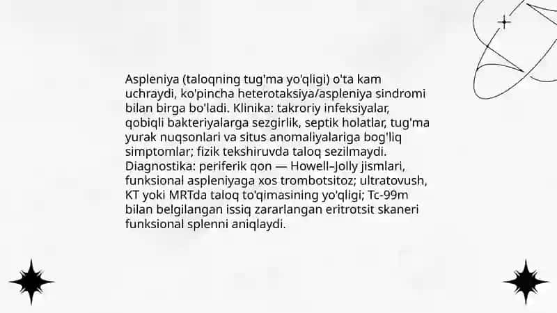 Tug'ma Anomaliyalari va O'smalari 4