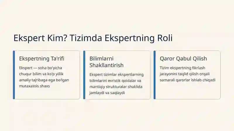 Ekspert tizimlardan foydalanish 1 4