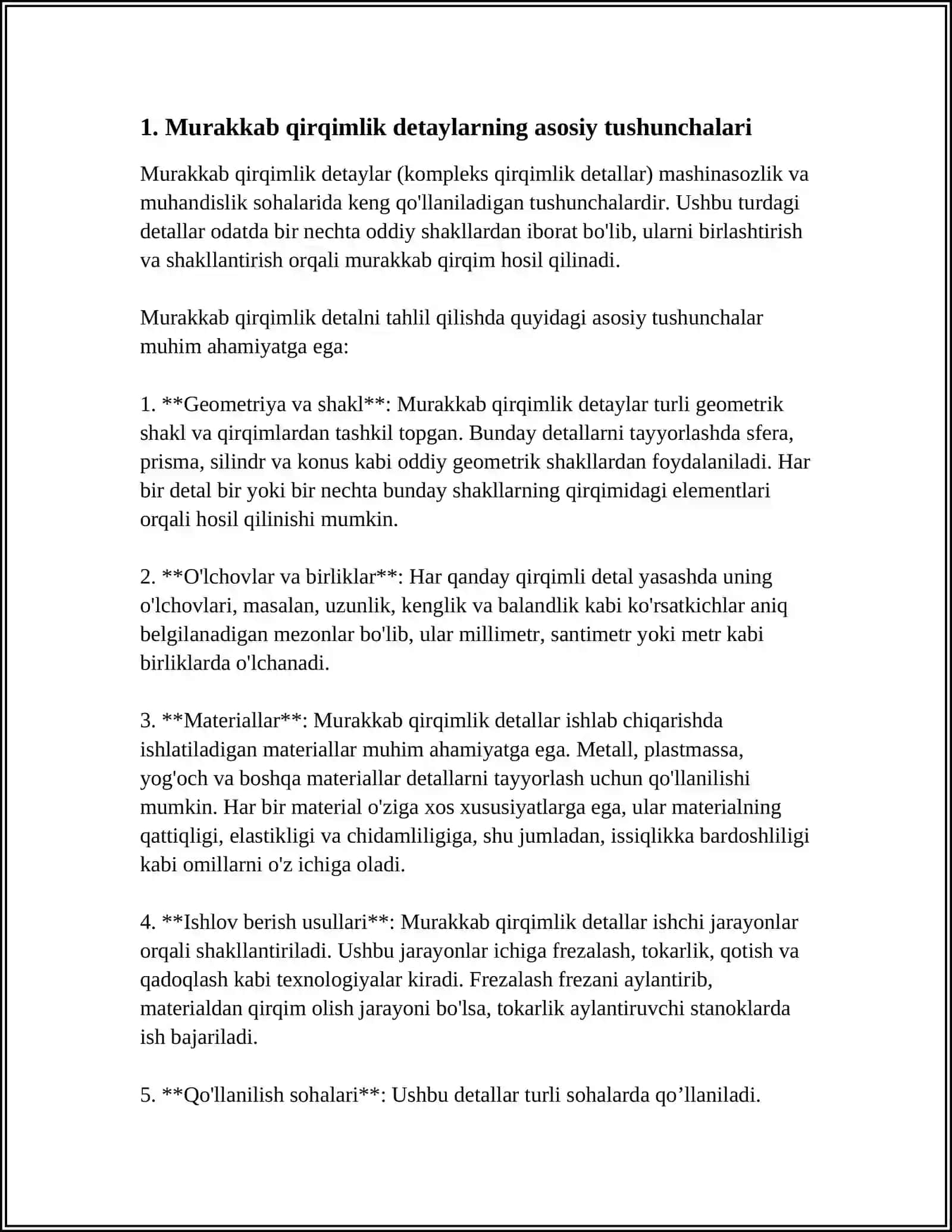 Murakkab Qirqimlik Detallar 4