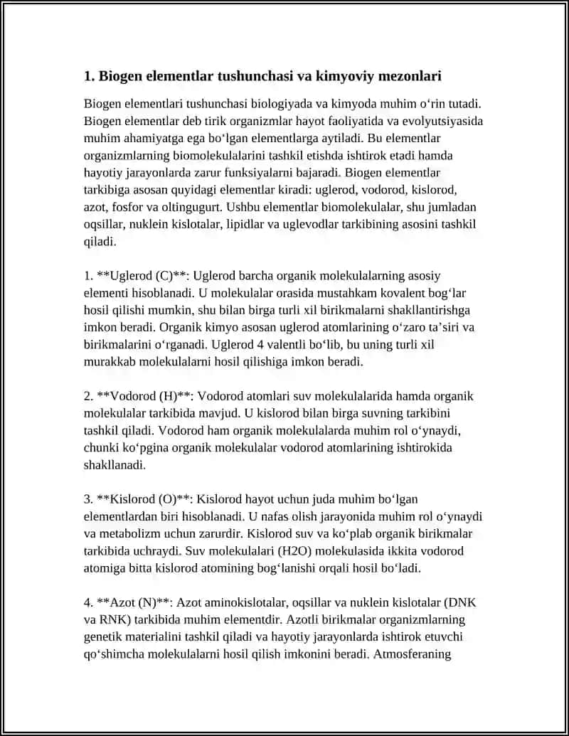 BIOGEN ELEMENTLAR KIMYO SI KLASIKATSIASI 4