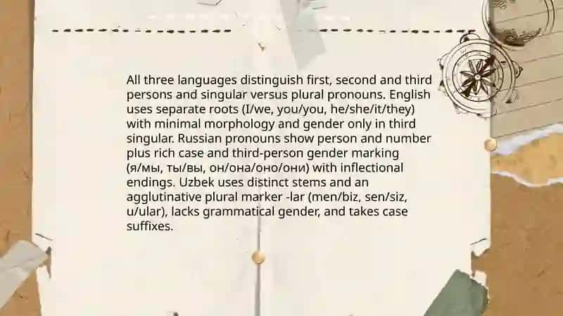 Some similarities and divergences in the structure of pronouns and numerials in the English, Russian and Uzbek languages 4