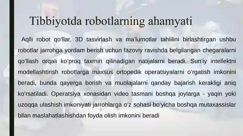 Tibbiyrobotlar va sun’iy intellekt 4