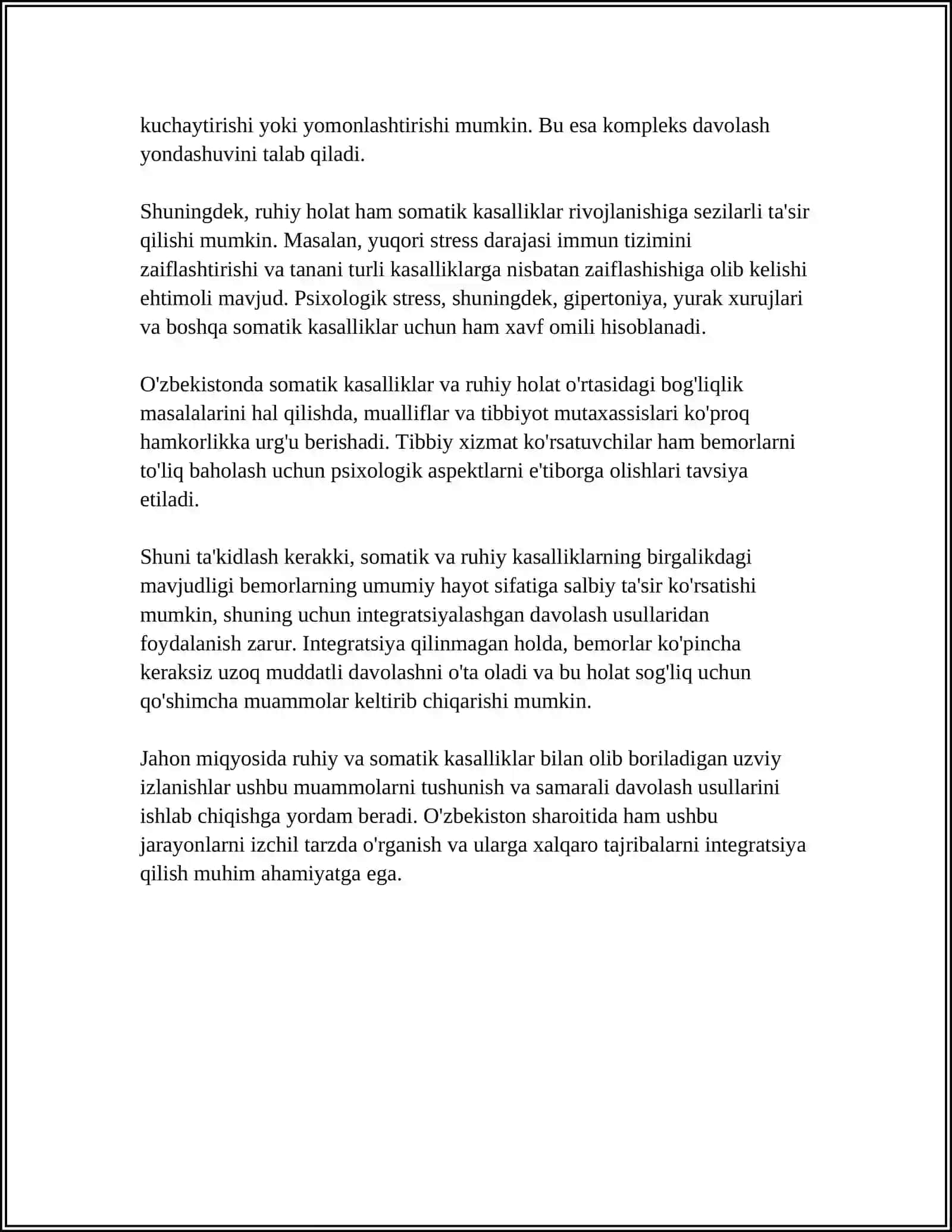 SOMATAPSIXIK KASALLIKLARDA BEMOR PSIXOLOGIYASI 4