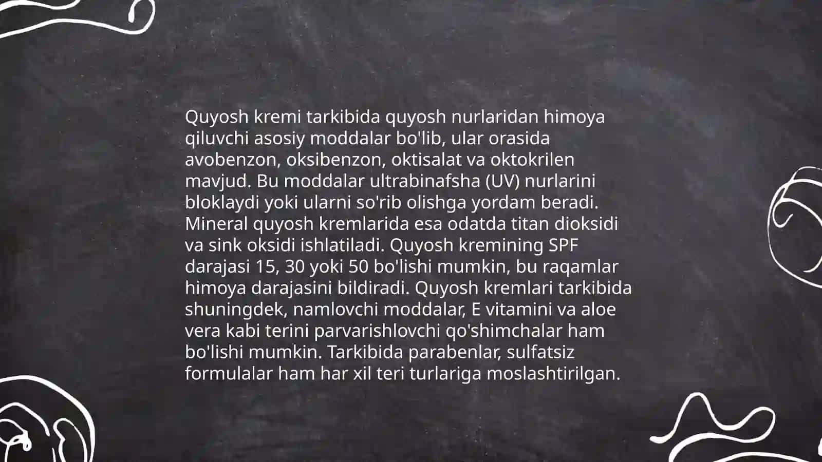 Quyoshdan himoyalanish vositalari 4