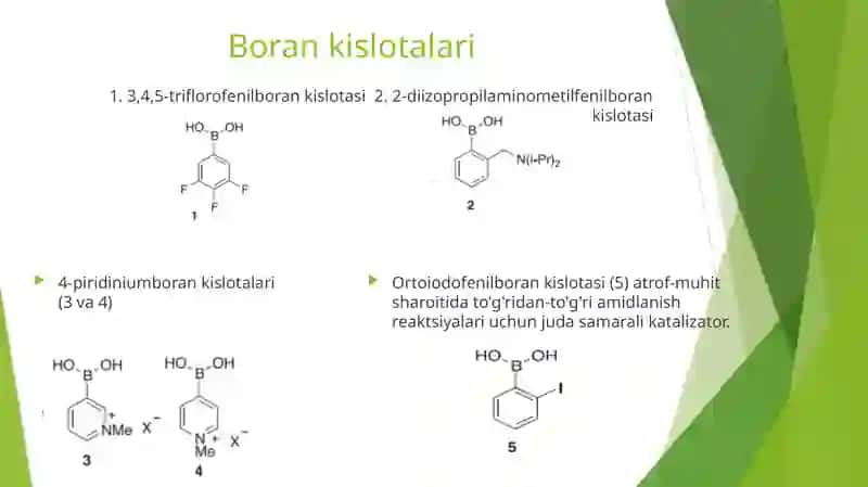 Bor birikmalari yordamida karbon kislota amidlari olinishi 4