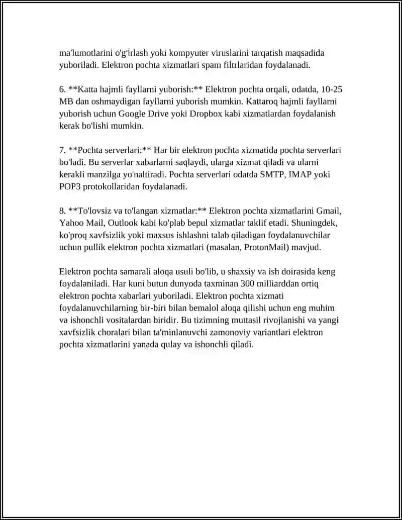 ELEKTRON POCHTALAR BILAN ISHLASH 4