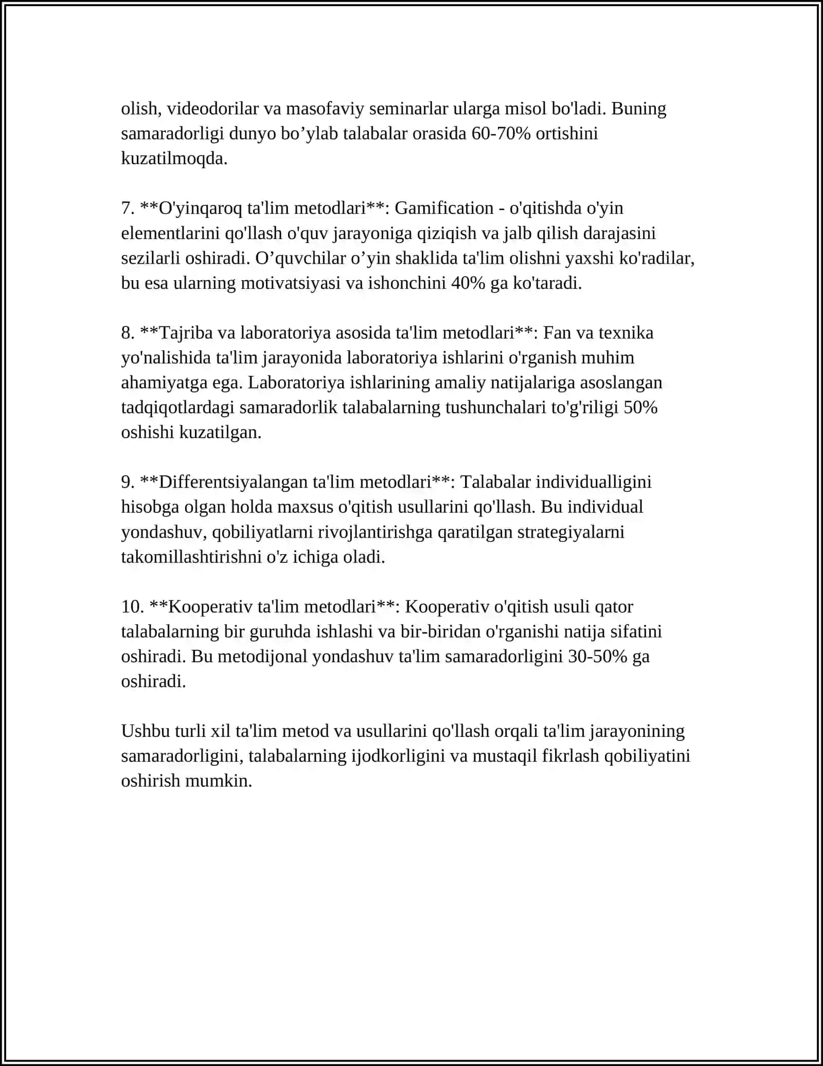 MUSTAQIL ISH Mavzu: PEDAGOGIK QOBILYATLAR 4