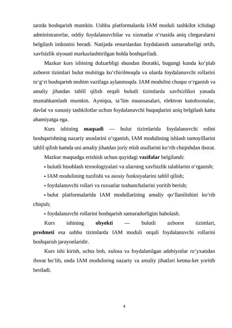 Bulut tizimida Foydalanuvchi rolini boshqarish (IAM moduli) 4