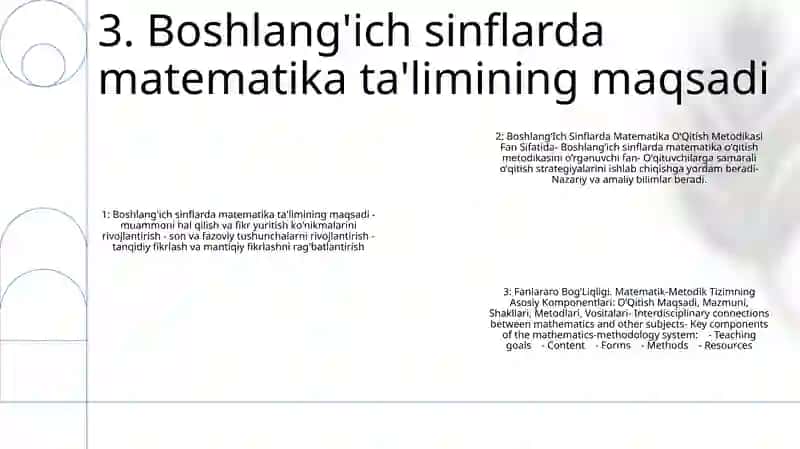 BoshlangʻIch Sinflarda Matematika OʻQitish Metodikasi Fan Sifatida 4