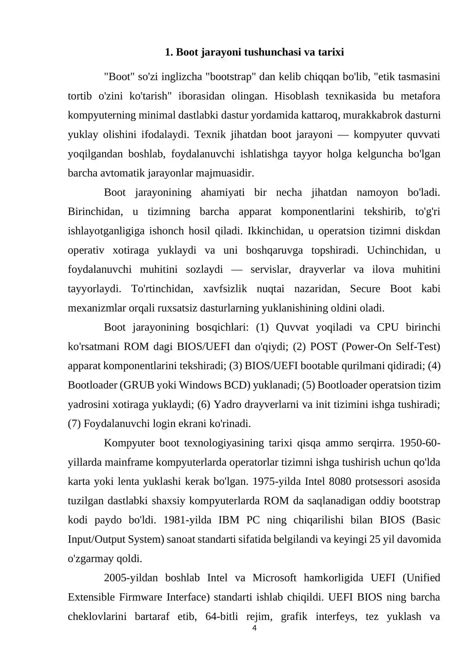 Boot jarayoni va tizimning ishga tushirish tartibi 4