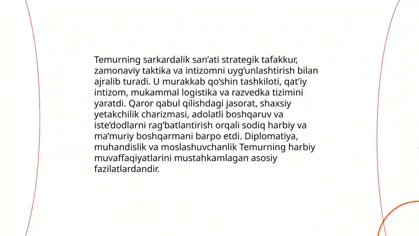 Amir Temur buyuk sarkarda davlar arbobi Mahmudova Gõzal 4