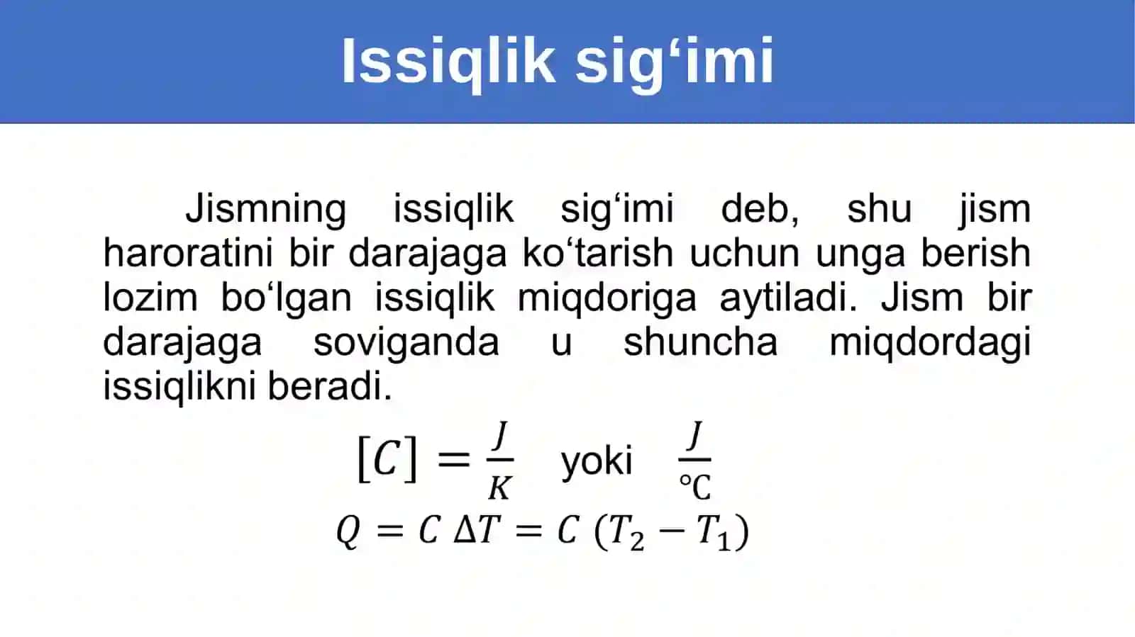 Issiqlik miqdori 4