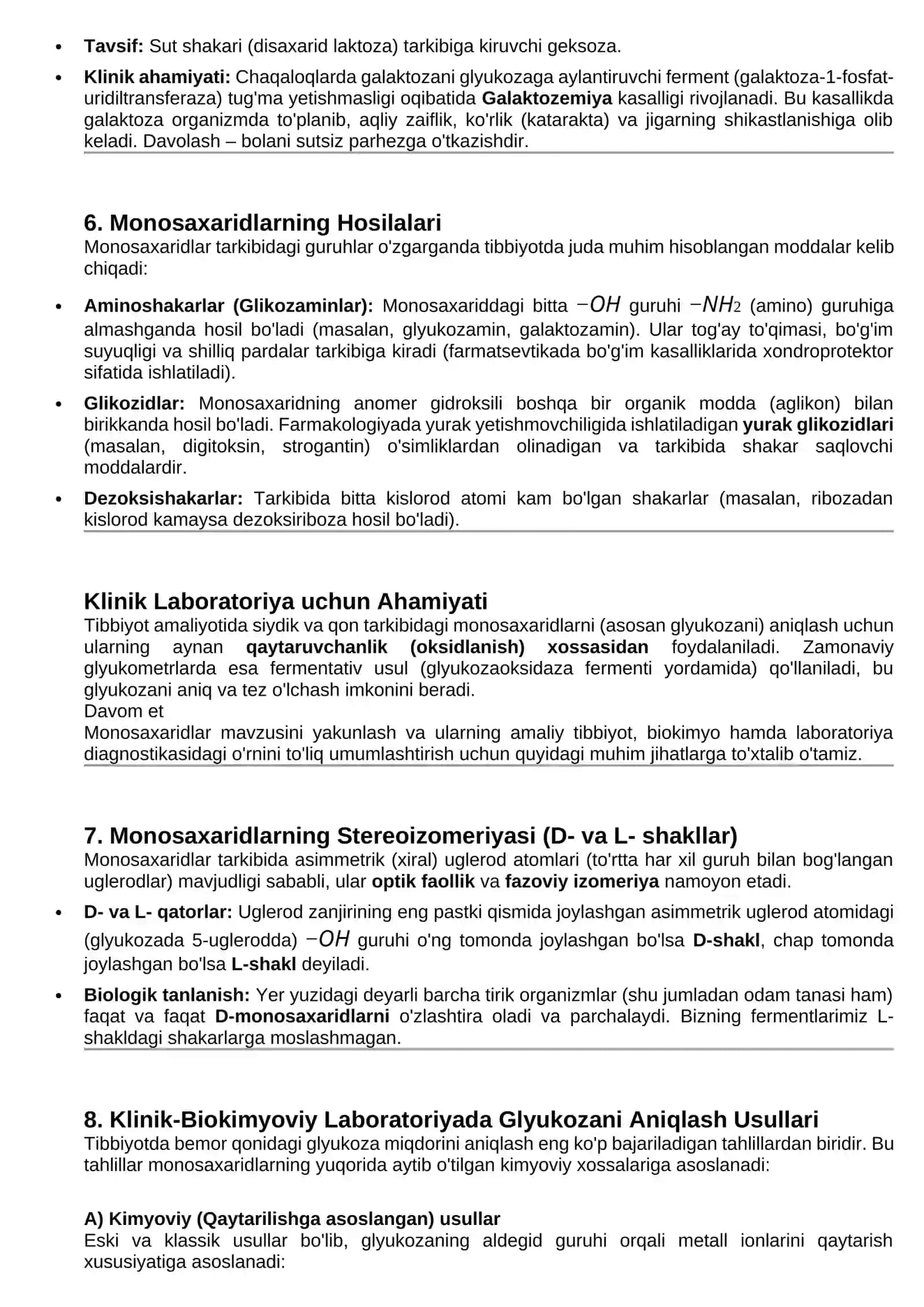 Monosaxaridlar tuzulishi va xossalari 4