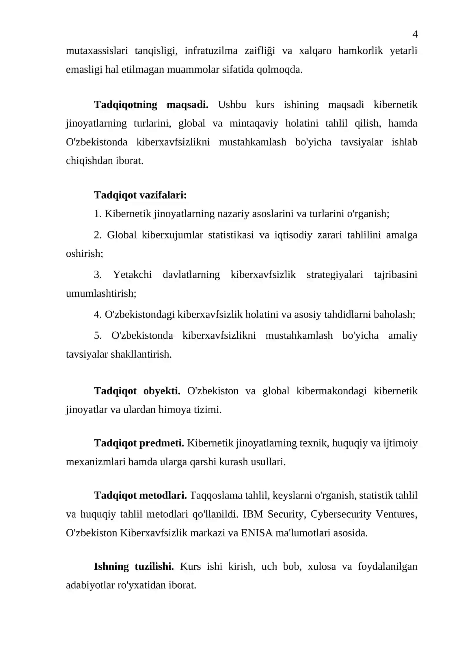"Kibernetik jinoyatlar va ularga qarshi kurash" 4