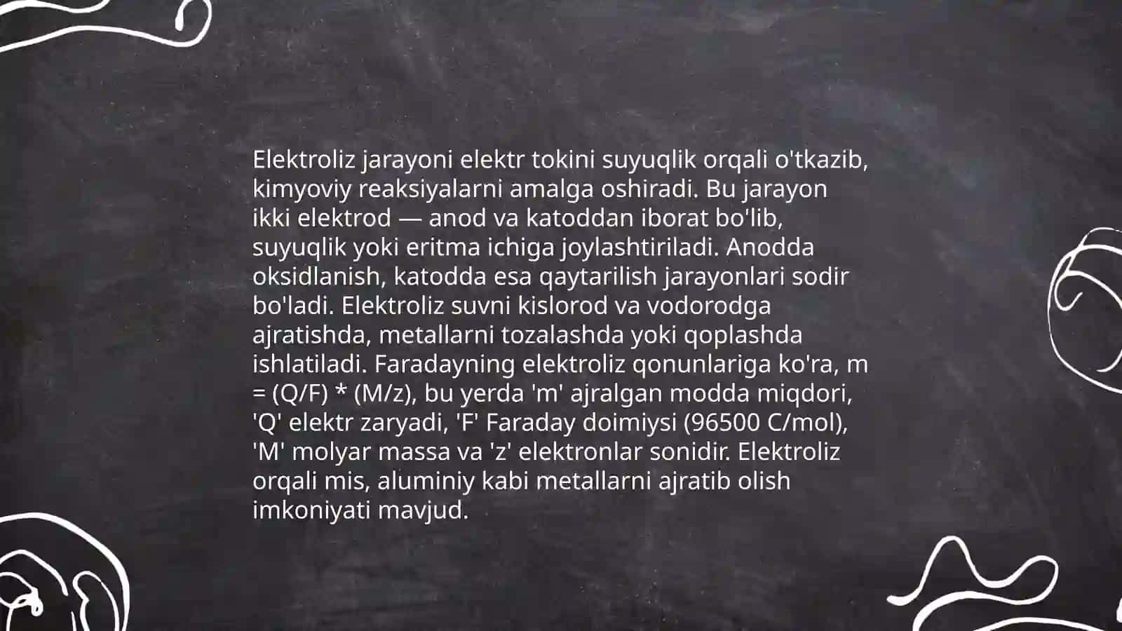 Elektrokimyoviy jarayonning umumiy tasnifi 4