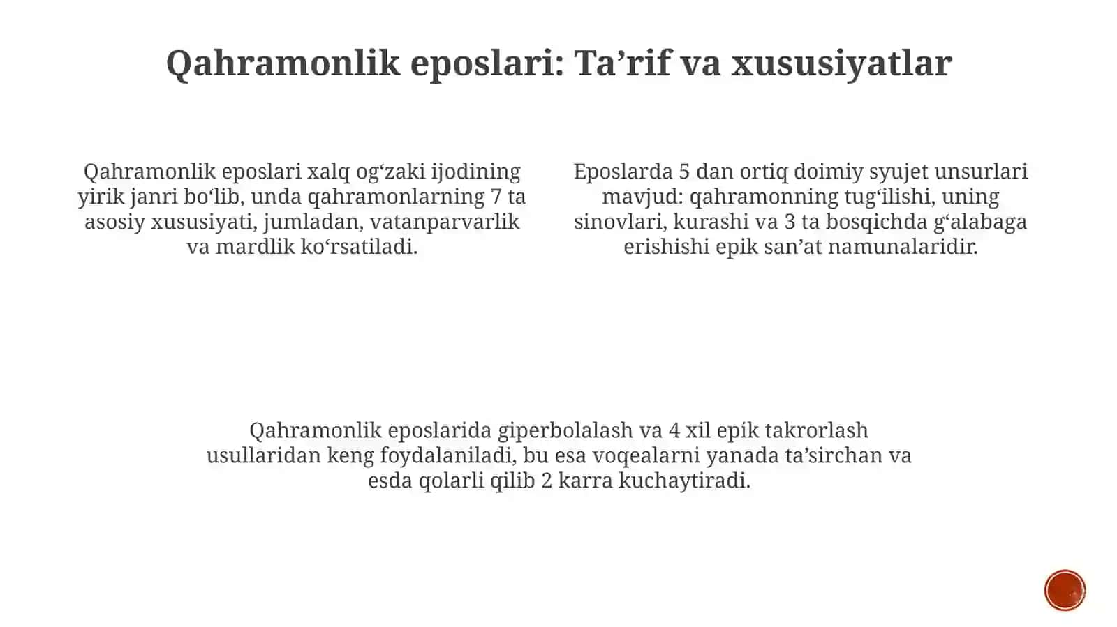 Avesto. Qahramonlik eposlarini o'rganish 4