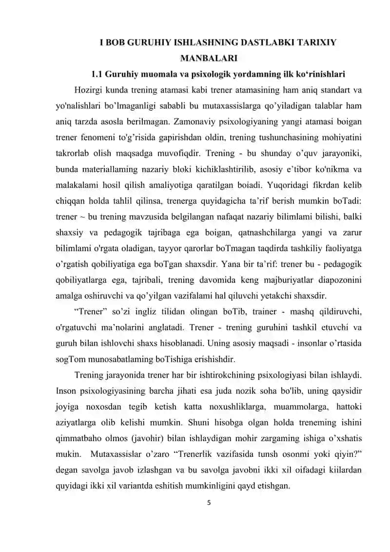 PSIXOLOGIK FAOLIYATDA GURUHIY JIHATDAN ISHLASHNING TARIXI 4