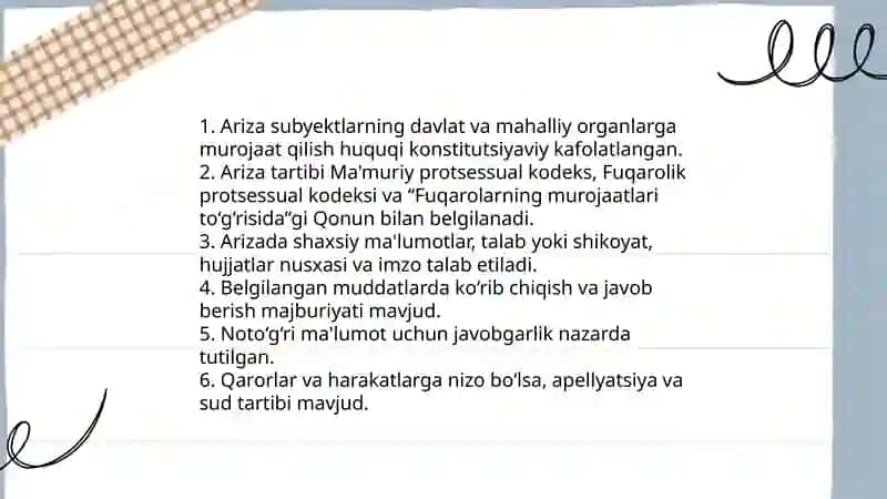 Ariza va uning turlari 4