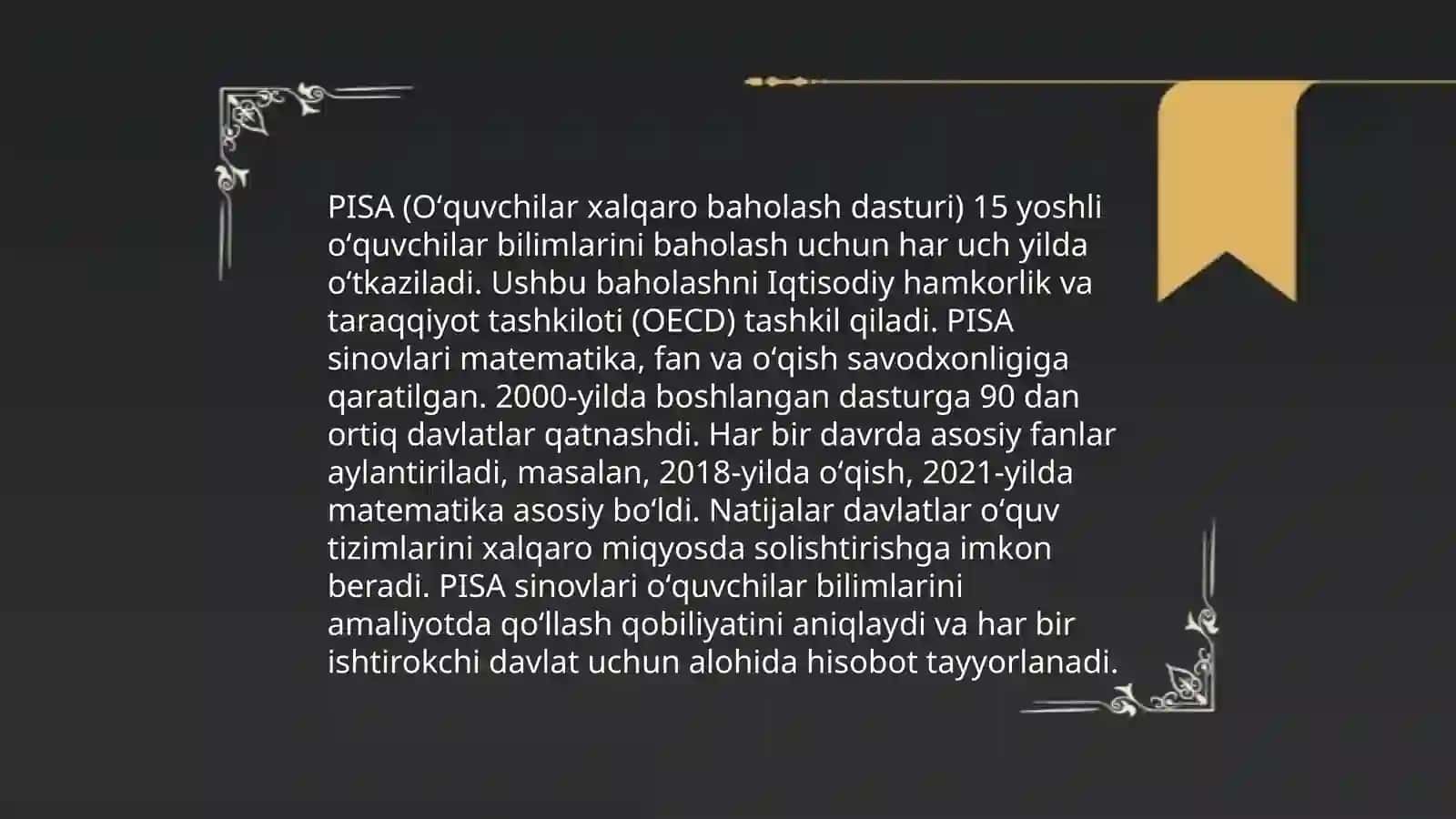 Pisa_o'quvchilarni taʼlimiy yutuqlarini baholash xalqaro dasturi 4