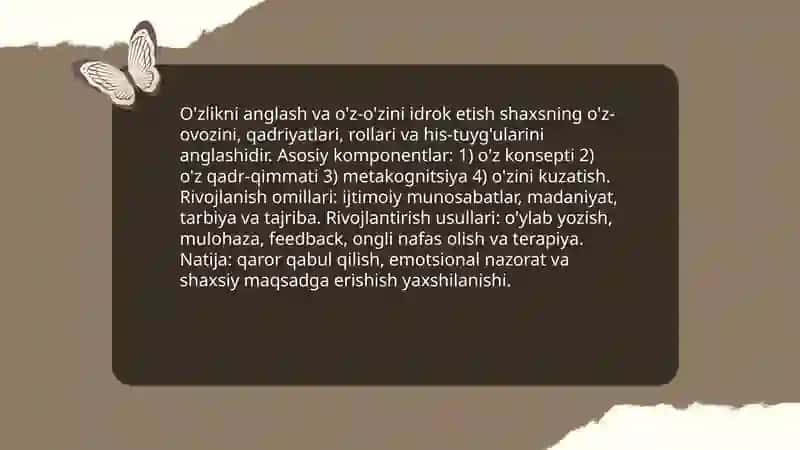 Psixologiyadan ShAXS mavzusida 4