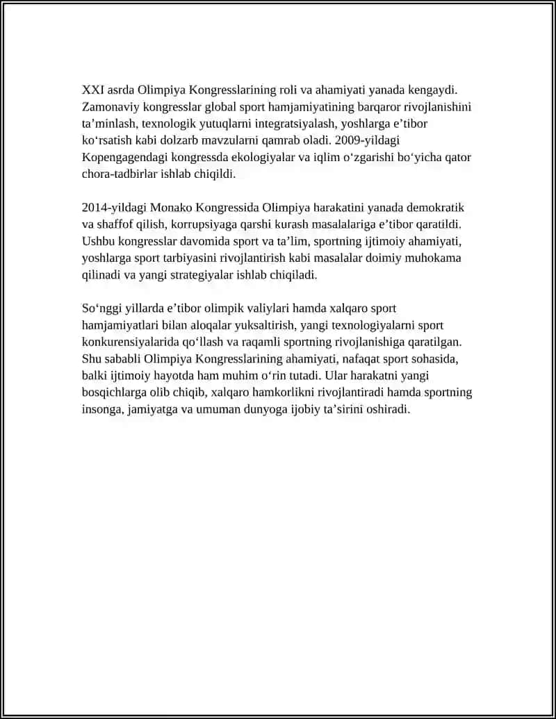 OLIMPIYA KONGRESSLARI VA ULARNING AHAMIYATI 4