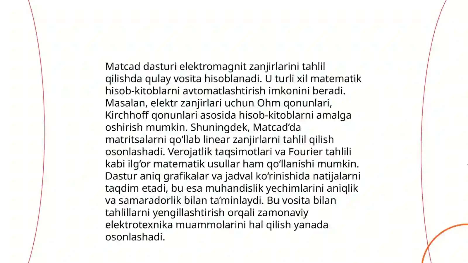 Matcad Dasturini Texnik sohalarda qo'llash 4