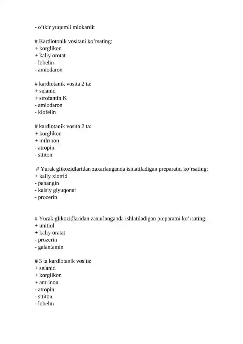 Yurak glikozidlarining xususiyati 4