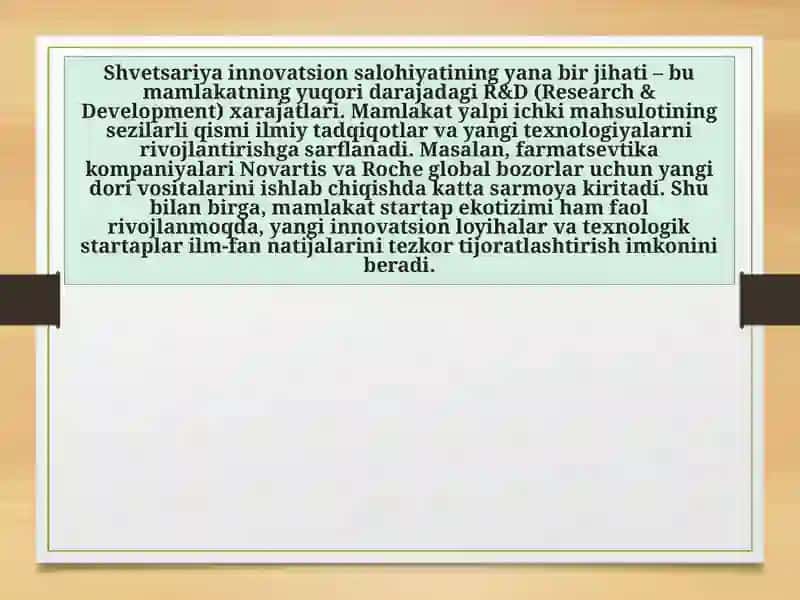 Shvetsariya iqtisodiyoti innovatsiyasi 4