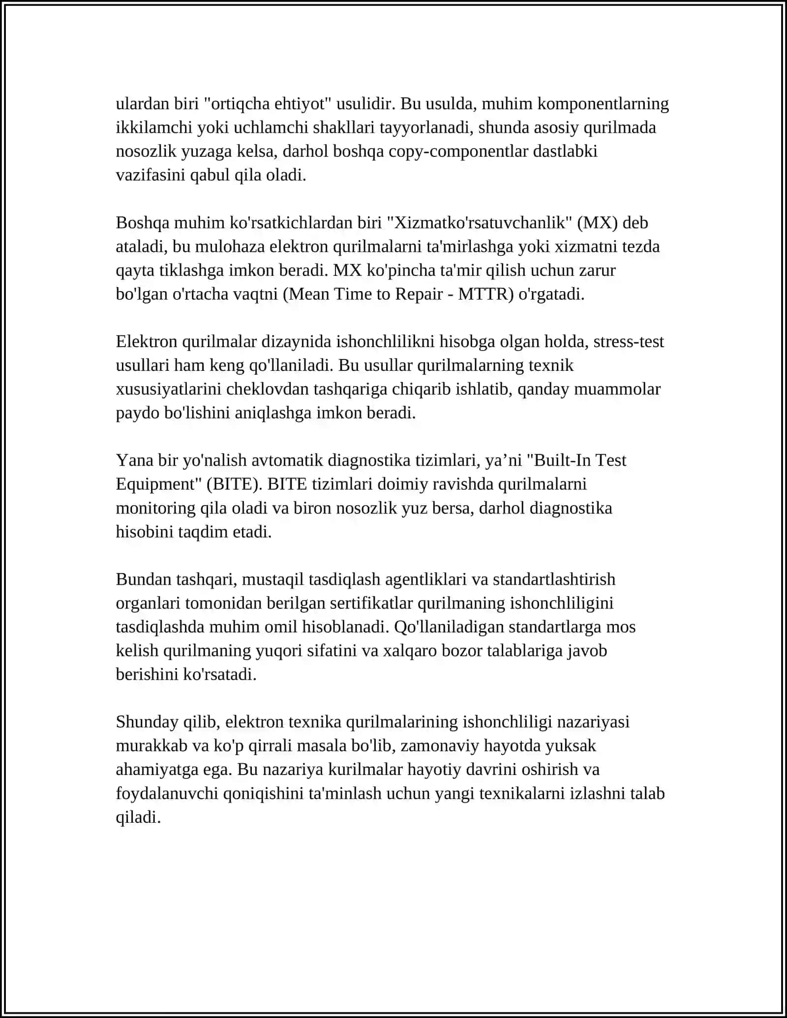 ELEKTRON TEXNIKA QURILMALARNING ISHONCHLILIGI 4