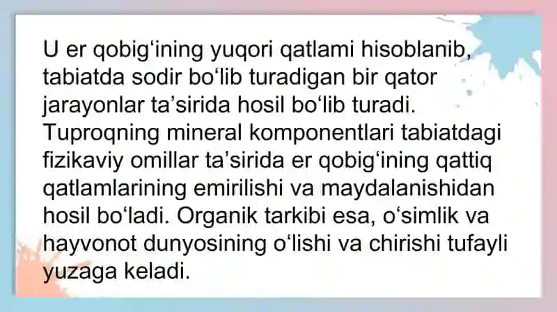 Tuproqning gigiyenik axamiyati 4