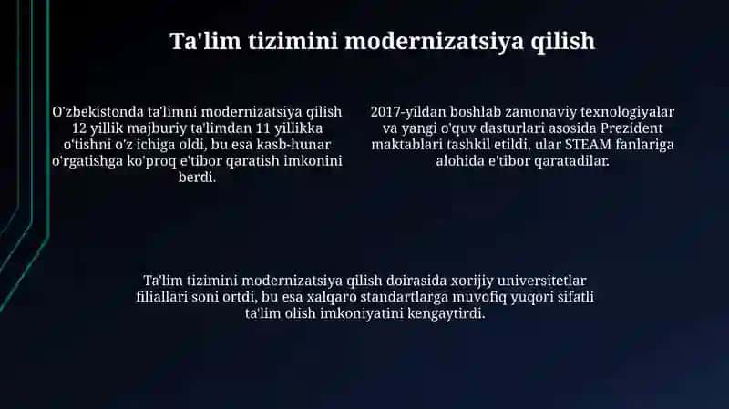 Mustaqillik yillarida O'zbekiston Respublikasidagi ma'naviy marifiy sohasidagi islohotlar 4