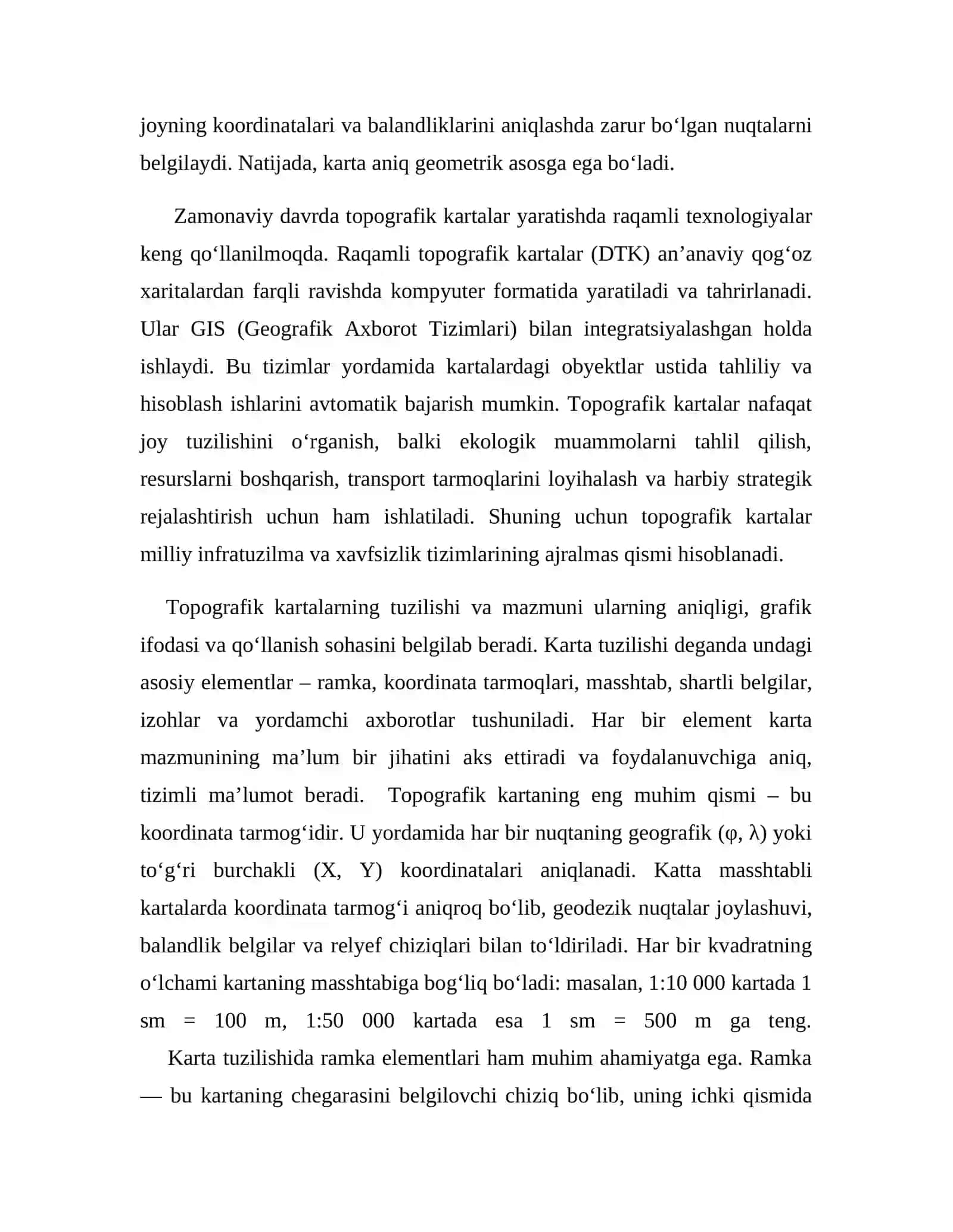 Topografik kartalar tuzilishi va shartli belgilar 4