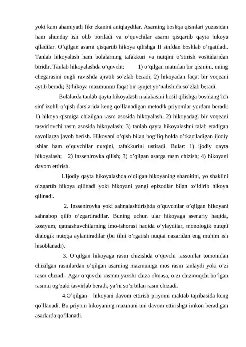 O’qish darslarida o’quvchilarning og’zaki nutqini o’stirish 4