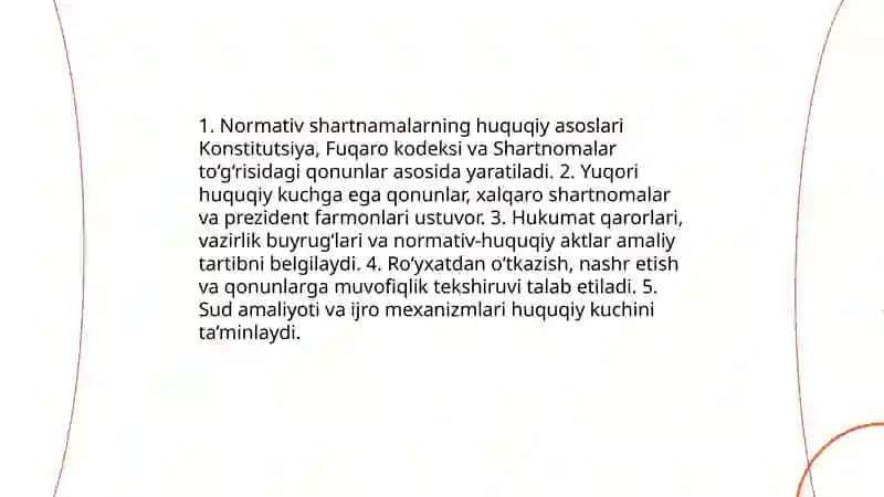 Normativ shartnomalar va uning xususiyatlari 4