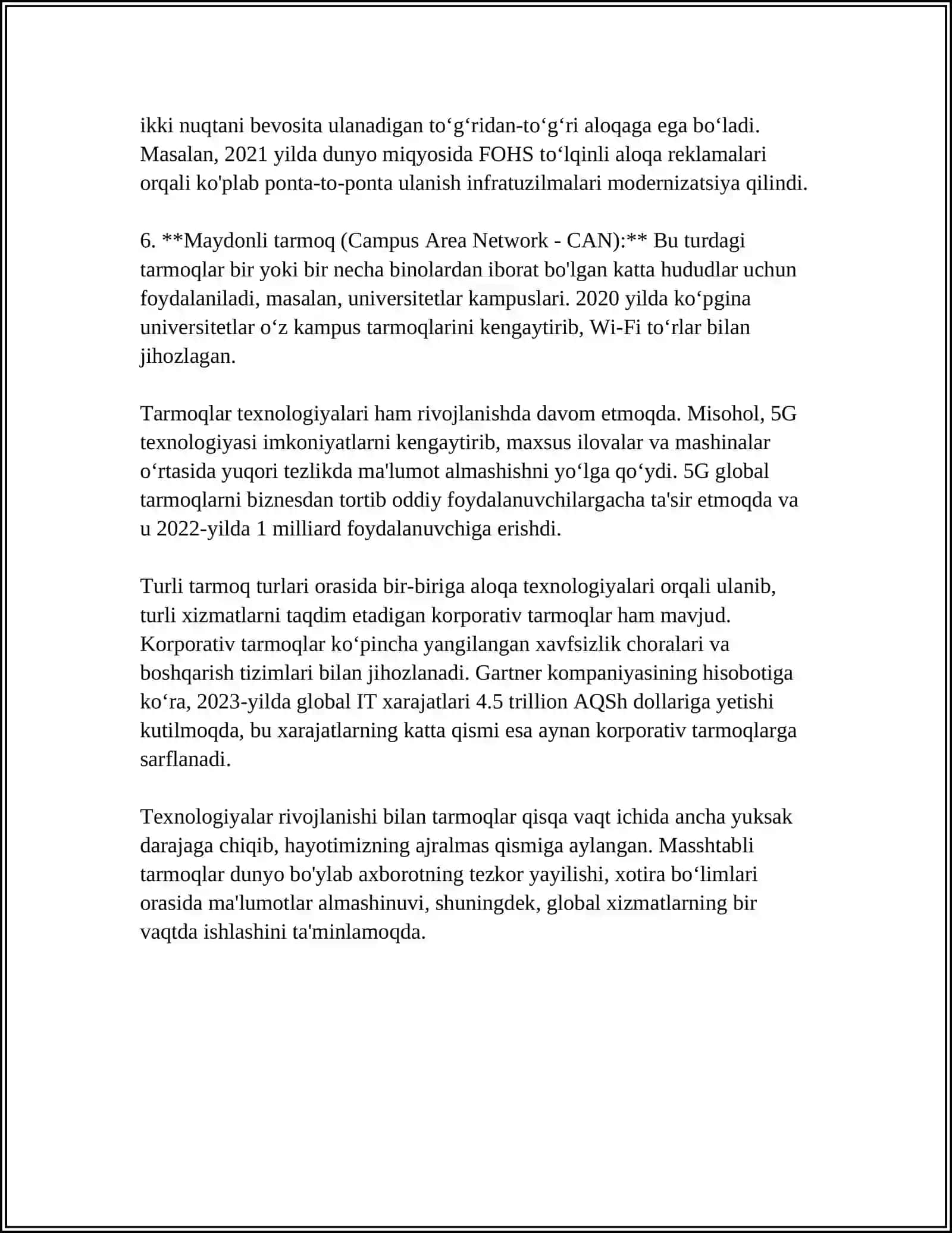 TARMOQ TOPOLOGIYASI 4