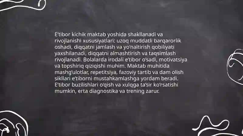 Kichik maktab yoshi davri psixik rivojlanish 4