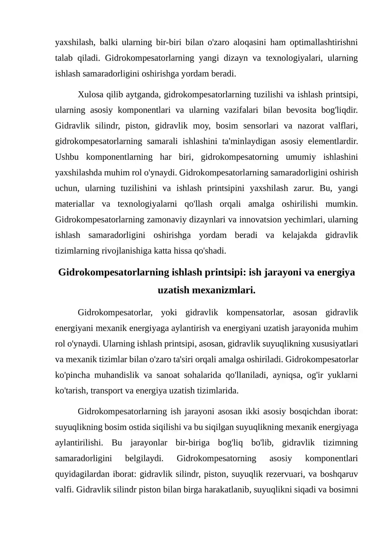 Gidrokompesatorlarning tuzilishi va ishlash printsipi 4