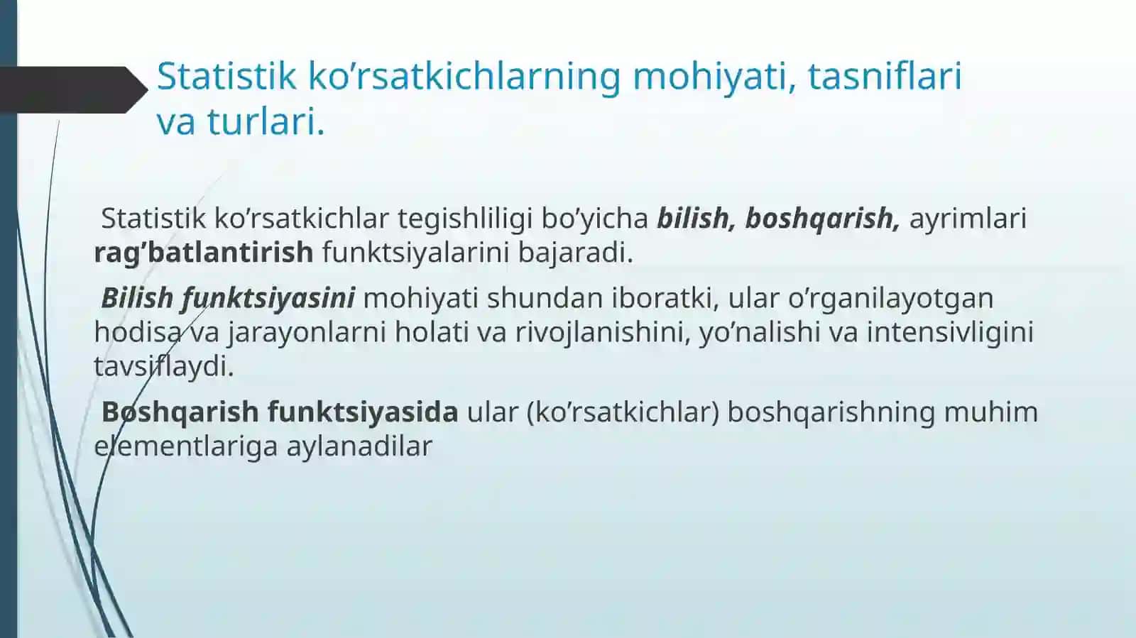 STATISTIKA fanidan ma`ruza 4