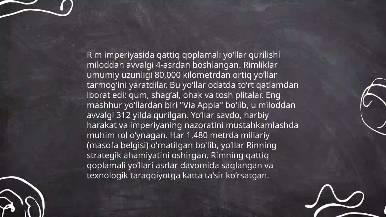 Qattiq qoplamali yoʻllarni tarixini oʻrganish 4