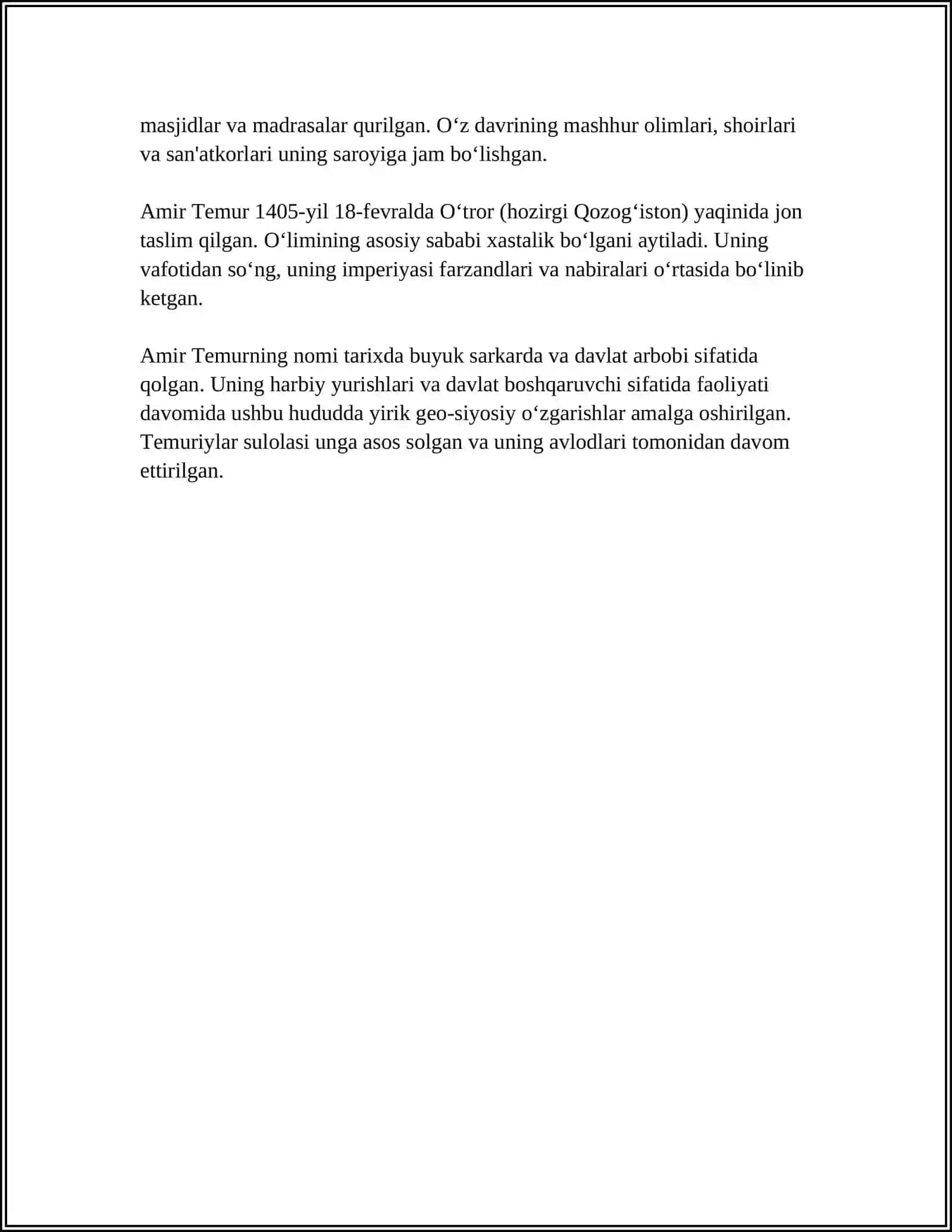 AMIR TEMUR BUYUK DAVLAT ARBOBI 4