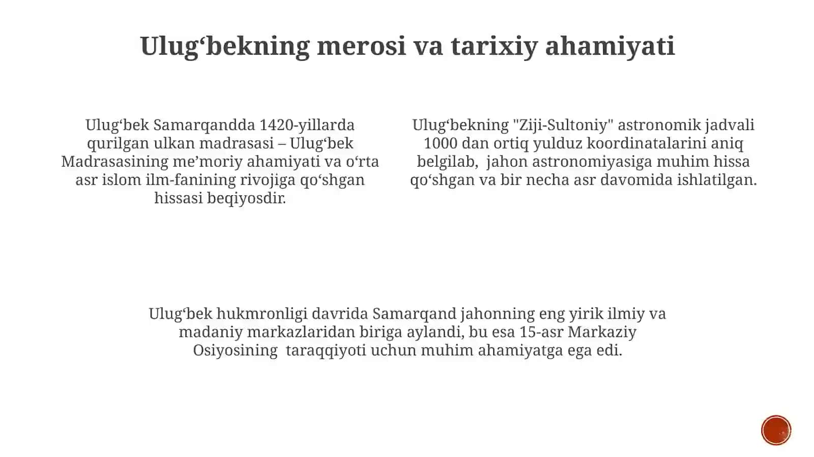 Mirzo Ulugʻbekning Davlat Arbobligi 4